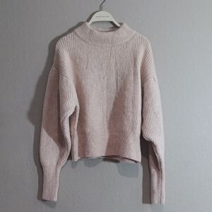 Astr Blush Ribbed Turtleneck Sweater